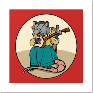 Funny Possum Playing Banjo Posters and Art